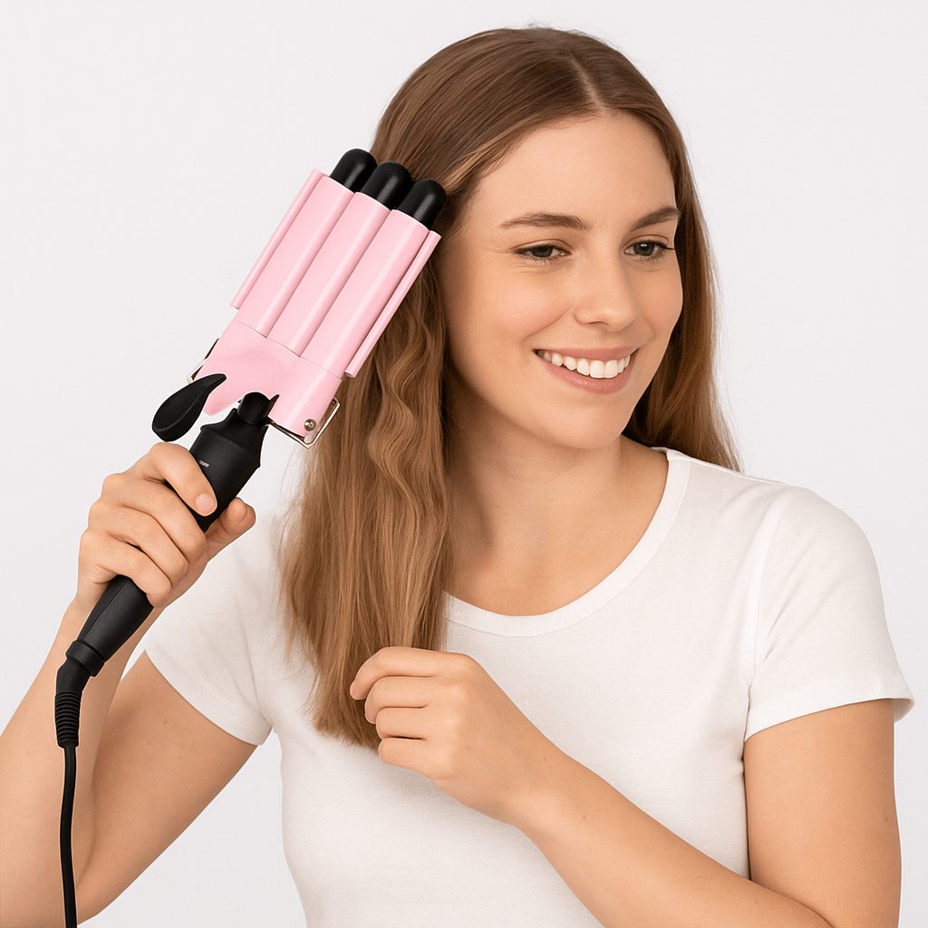 Pinza Rizadora Profesional - Ondas de Sirena (3 Tubos)