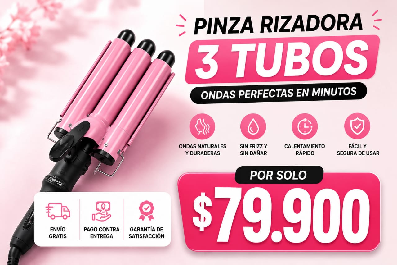 Pinza Rizadora Profesional - Ondas de Sirena (3 Tubos)